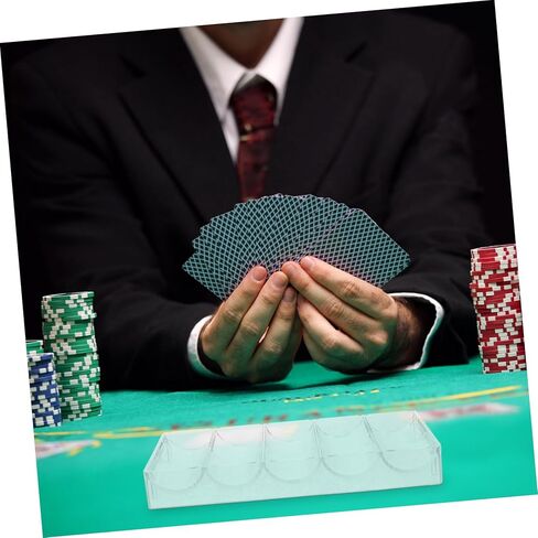 HANABASS Multi Poker Chip Organizer Wear-resistant Acrylic Storage Tray for Easy Access Classification of Poker Chips and Cards Compact Design for Game Parties in Kuwait