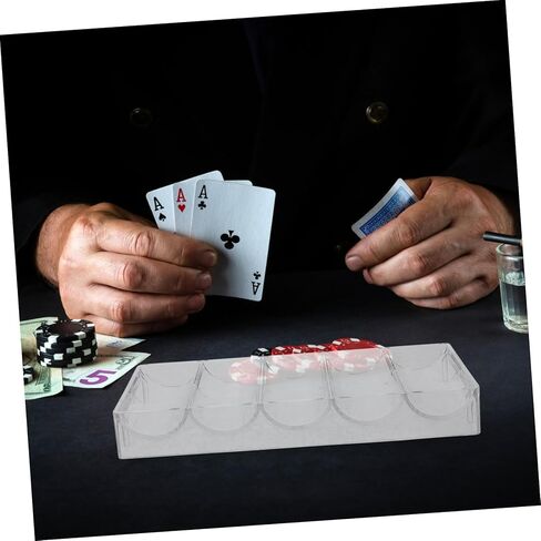HANABASS Multi Poker Chip Organizer Wear-resistant Acrylic Storage Tray for Easy Access Classification of Poker Chips and Cards Compact Design for Game Parties in Kuwait