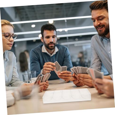 HANABASS Multi Poker Chip Organizer Wear-resistant Acrylic Storage Tray for Easy Access Classification of Poker Chips and Cards Compact Design for Game Parties in Kuwait