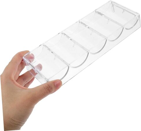 HANABASS Multi Poker Chip Organizer Wear-resistant Acrylic Storage Tray for Easy Access Classification of Poker Chips and Cards Compact Design for Game Parties in Kuwait