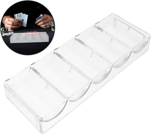 HANABASS Multi Poker Chip Organizer Wear-resistant Acrylic Storage Tray for Easy Access Classification of Poker Chips and Cards Compact Design for Game Parties in Kuwait