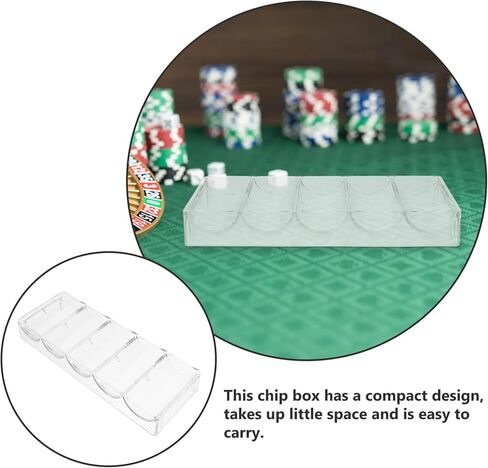 Yardwe Acrylic Poker Chip Tray Holder Multi-Grid 100 Chips Storage Design for Game Night Supplies in Kuwait