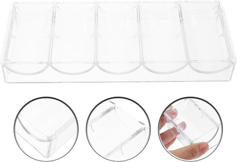 Yardwe Acrylic Poker Chip Tray Holder Multi-Grid 100 Chips Storage Design for Game Night Supplies in Kuwait