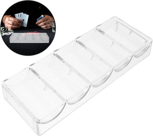Yardwe Acrylic Poker Chip Tray Holder Multi-Grid 100 Chips Storage Design for Game Night Supplies in Kuwait