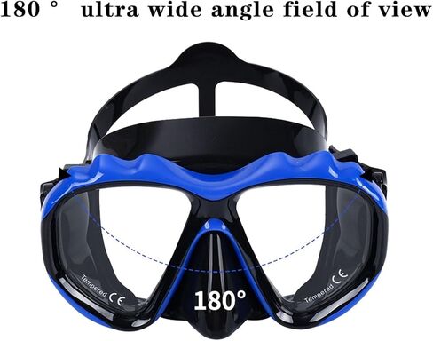 +2.0 to +5.0 Hyperopia Diving Mask Farsighted with Tempered Glass Lenses, Gear for Men Women in Kuwait