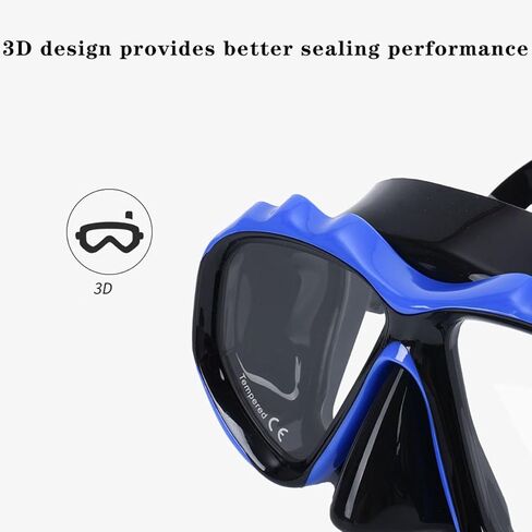+2.0 to +5.0 Hyperopia Diving Mask Farsighted with Tempered Glass Lenses, Gear for Men Women in Kuwait