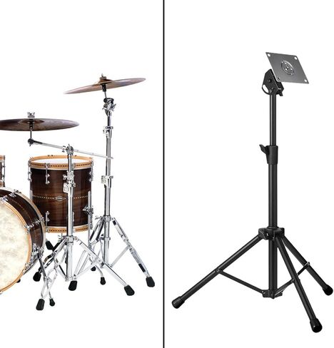 Electronic Mounting Stand with Plate Mount Holder Metal Compact Multi Pads Electronic Drum Module Height Adjustable Black in Kuwait