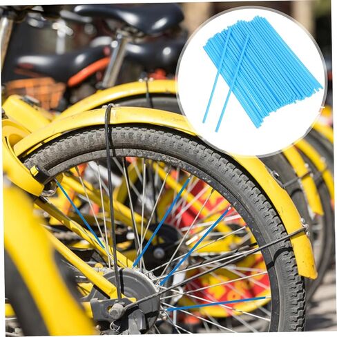 Toyvian 72pcs Universal Bicycle Motorcycle Wheel Covers Colorful Wheel Wraps for Mountain Bikes Waterproof Rim Protection Easy to Install Wraps for Decoration in Saudi Arabia