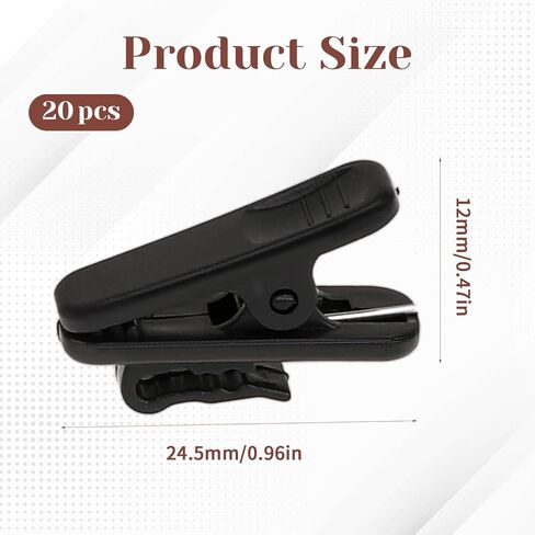 20 Pack Lapel Mic Clip Earphone Wire Clips Small Headphone Cable Clothing Clip, Mic Cord Holder for Fixing Earphone/Microphone Cord Black in Kuwait