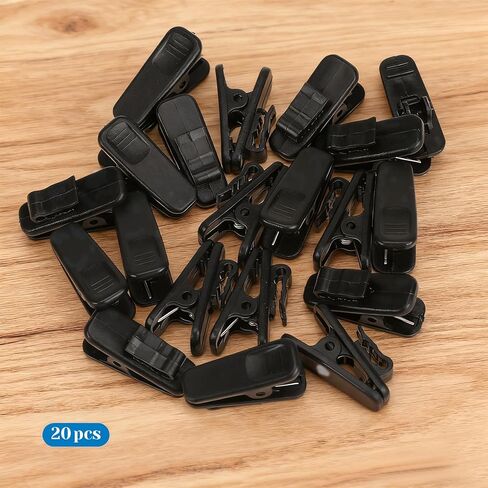 20 Pack Lapel Mic Clip Earphone Wire Clips Small Headphone Cable Clothing Clip, Mic Cord Holder for Fixing Earphone/Microphone Cord Black in Kuwait