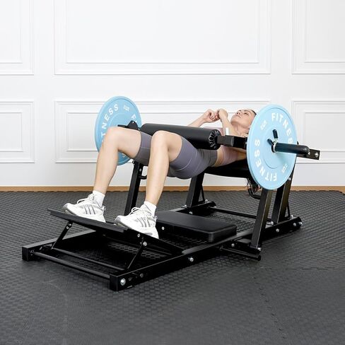 Hip Thrust Machine, 800LBS Plate-Loaded Glute Bridge Machine with Weight Holder, Heavy Duty Butt Exercise Equipment with Adjustable Footboard, Butt Workout Equipment for Home Gym Strength Training in Saudi Arabia