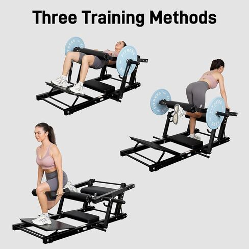 Hip Thrust Machine, 800LBS Plate-Loaded Glute Bridge Machine with Weight Holder, Heavy Duty Butt Exercise Equipment with Adjustable Footboard, Butt Workout Equipment for Home Gym Strength Training in Saudi Arabia