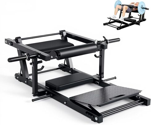 Hip Thrust Machine, 800LBS Plate-Loaded Glute Bridge Machine with Weight Holder, Heavy Duty Butt Exercise Equipment with Adjustable Footboard, Butt Workout Equipment for Home Gym Strength Training in Saudi Arabia