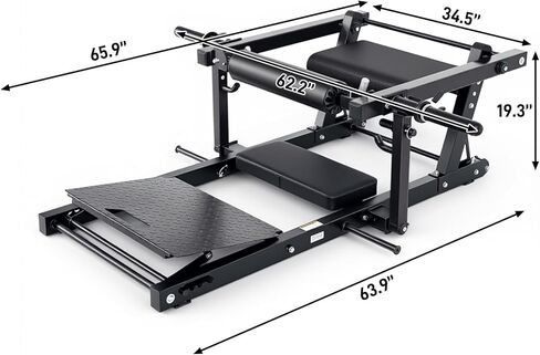 Hip Thrust Machine, 800LBS Plate-Loaded Glute Bridge Machine with Weight Holder, Heavy Duty Butt Exercise Equipment with Adjustable Footboard, Butt Workout Equipment for Home Gym Strength Training in Saudi Arabia