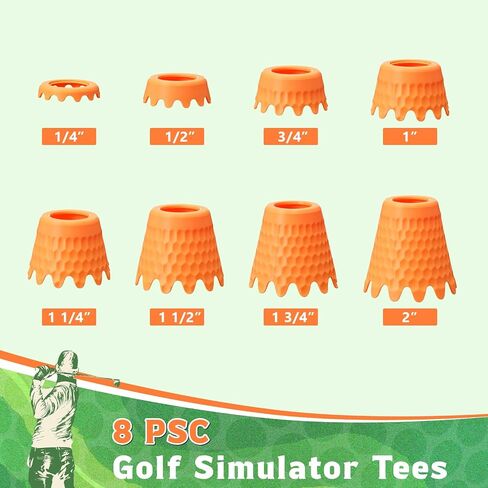 8 Pack Golf Simulator Tees, TPU Golf Tees 1/4"-2" Height, Durable Practice Tee for Indoor Outdoor Winter Training, Driving Range & Turf Mats in Saudi Arabia