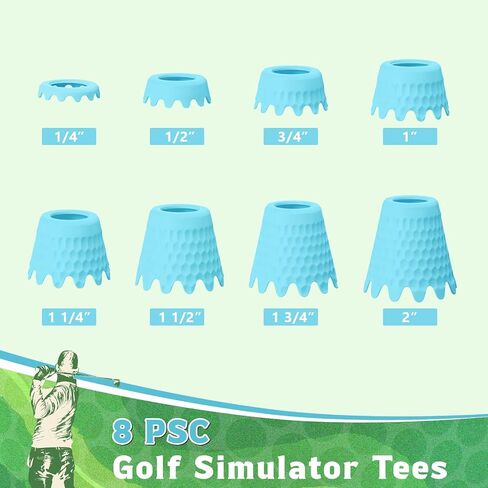 8 Pack Golf Simulator Tees, TPU Golf Tees 1/4"-2" Height, Durable Practice Tee for Indoor Outdoor Winter Training, Driving Range & Turf Mats in Saudi Arabia
