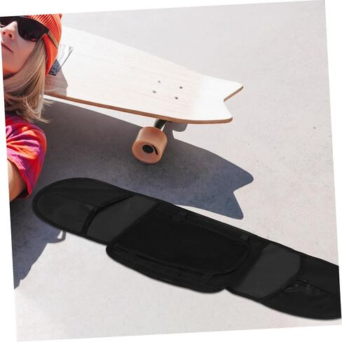 Zerodeko Portable Skateboard Storage Pouch with Shoulder Strap Thick PVC Skateboard Sling Bag Multi-functional Carry Bag with Spacious Interior for Skate Gear and Accessories in Saudi Arabia