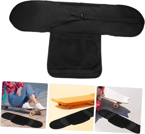 Zerodeko Portable Skateboard Storage Pouch with Shoulder Strap Thick PVC Skateboard Sling Bag Multi-functional Carry Bag with Spacious Interior for Skate Gear and Accessories in Saudi Arabia