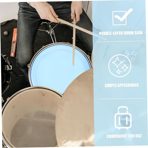 Milisten Jazz Drum Double-skin Drum Head Blue Double-layer Oil Skin Polyester Film Cover Replacement for Musical Instrument Parts in Saudi Arabia