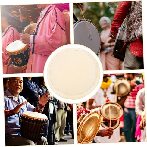 BESPORTBLE 2pcs Goat Skin Drum Head Replacement Compatible User Friendly Installation for Djembe and Congo Drums Authentic Sound Quality in Saudi Arabia