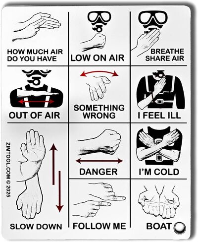 Submersible Scuba Diving Hand Signal Cards in Saudi Arabia