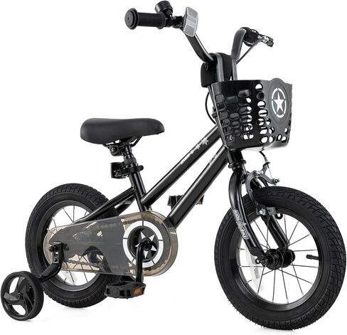 BABY JOY Starry Kids Bike, 12 14 16 18 Inch Bicycle with Training Wheels, Storage Basket, Adjustable Handlebar & Seat, Handbrake & Coaster Brake, Girls Boys Bike in Saudi Arabia