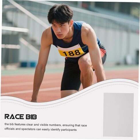 Toyvian 50PCS Race Bibs for Marathon and Track Events Tearproof Number Holder with Safety Pins Easy Attach Design for Runners for Sports Competitions and Training in Saudi Arabia