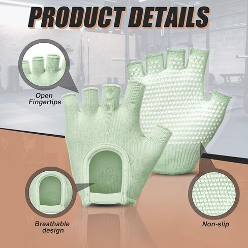Silicone Yoga Gloves for Women Non Slip Fingerless Pilates Gloves for Gym Exercise Workout Weight Training Mitten One Size Fits Most Women Men in Saudi Arabia
