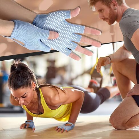 Silicone Yoga Gloves for Women Non Slip Fingerless Pilates Gloves for Gym Exercise Workout Weight Training Mitten One Size Fits Most Women Men in Saudi Arabia