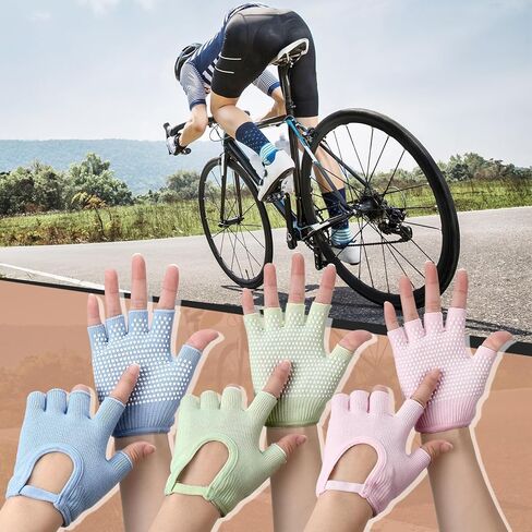 Silicone Yoga Gloves for Women Non Slip Fingerless Pilates Gloves for Gym Exercise Workout Weight Training Mitten One Size Fits Most Women Men in Saudi Arabia