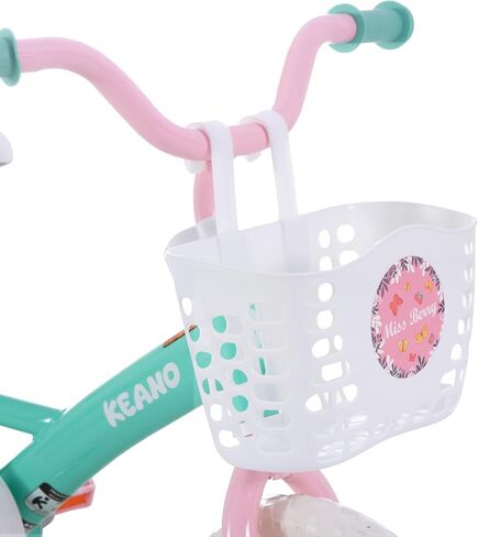 KEANO Voyager 10 12 Inch Kids Bike for Boys and Girls Ages 1-4 Years, Toddler Bike with Training Wheels & Basket, Detachable Parent Push Handle, Children Bicycle in Saudi Arabia