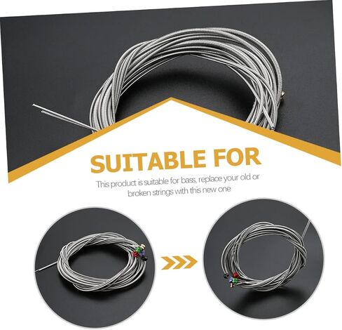 Vaguelly Colorful Head Stainless Steel Bass Strings Set 5-String Musical Instrument Parts Sturdy Replacement for Electric Bass Guitars in Saudi Arabia
