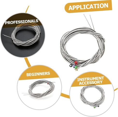 Vaguelly Colorful Head Stainless Steel Bass Strings Set 5-String Musical Instrument Parts Sturdy Replacement for Electric Bass Guitars in Saudi Arabia