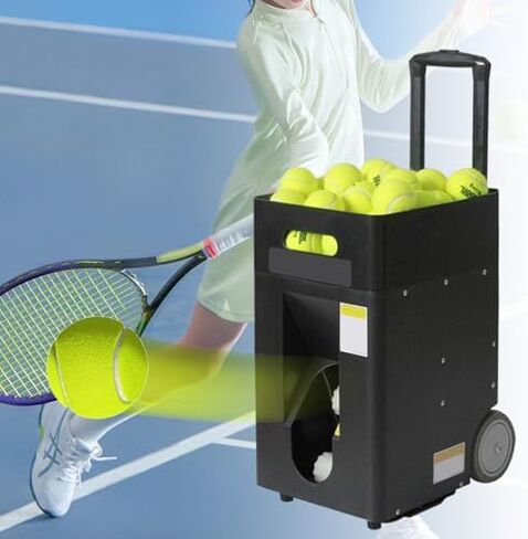 Best Tennis Ball Machine for Beginners & Intermediates - 50 Ball Capacity, 60km/h Speed, Remote Control, Ideal Tennis Training Device for Enhanced Skills & Practice Sessions in Saudi Arabia