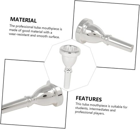 Vaguelly Premium Plated Tuba Mouthpiece Cnc Precision Tuba Accessory for Students Professionals Durable Easy to Clean Tuba Part Elegant Design for Enhanced Performance in Saudi Arabia