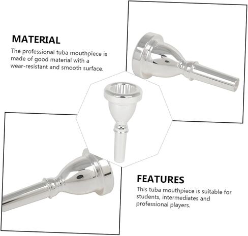 Plated Tuba Mouthpiece Cnc Polished Replacement Smooth Surface for Professionals Students Instrument Accessory for Tuba Players in Saudi Arabia