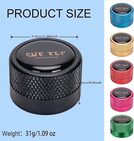 Round Pool Chalk Holder Pool Cue Chalk Holder Pool Billiards Accessories Portable Mini Chalk Case Pool Table Accessory in Saudi Arabia