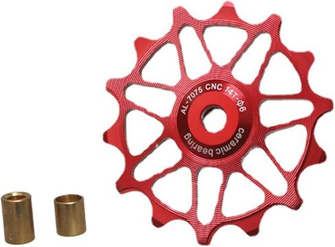 بكرة Derailleur الخلفية، 12T/14T عجلة سبائك الألومنيوم السيراميك دليل بكرة الدراجة دليل العجلات الدوارة لدراجة الطريق، الدراجة الجبلية، MTB، BMX in Kuwait