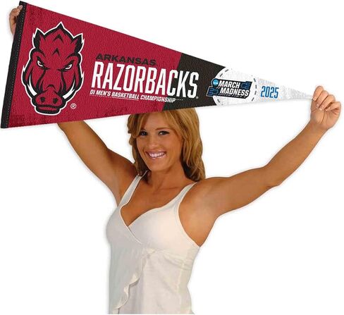College Flags & Banners Co. Arkansas Razorbacks 2025 March Basketball Madness Pennant Flag in Saudi Arabia