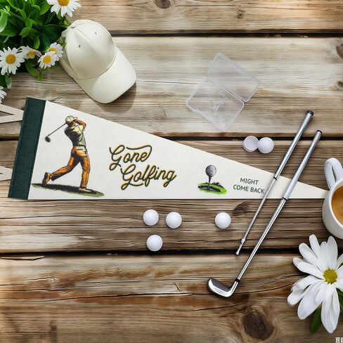 Golf Felt Pennant 17 x 5'' Wall Hanging Felt Banner Decor Triangle Banner Flag Golf Gifts for Man Retro Sports Wall Decor Fans in Saudi Arabia