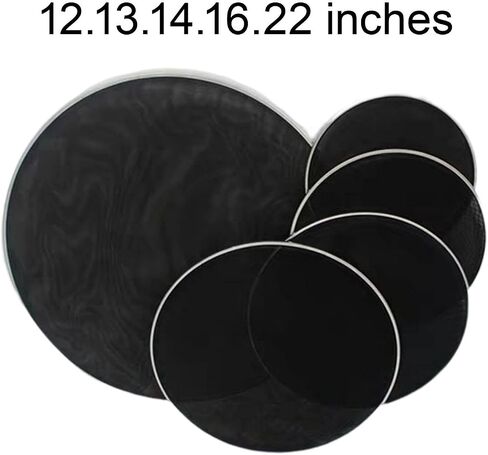 5 Piece Double Mesh Drum Head Set, Silent Practice Mute Drum Skin for Quiet Rehearsal, Portable Drum Head Replacement for Beginners & Kids- 12 13 14 16 22inch in Saudi Arabia