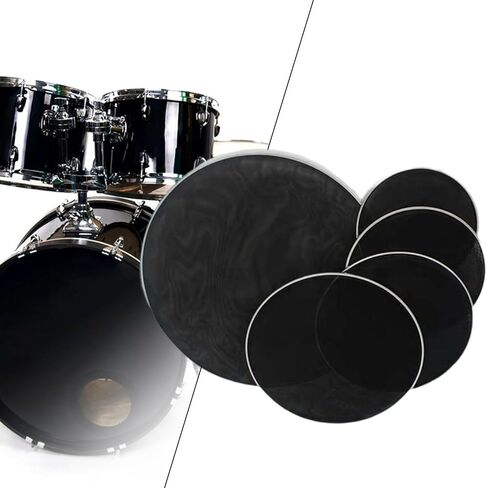 5 Piece Double Mesh Drum Head Set, Silent Practice Mute Drum Skin for Quiet Rehearsal, Portable Drum Head Replacement for Beginners & Kids- 12 13 14 16 22inch in Saudi Arabia