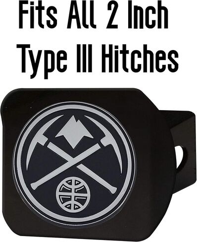 FANMATS 21022 Denver Nuggets Black Metal Hitch Cover with Metal Chrome 3D Emblem in Saudi Arabia