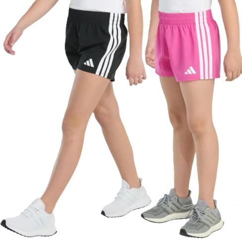Adidas Youth 2-Pack 3 Stripes Short (US, Alpha, Large, Regular, Black/Pink) in Saudi Arabia