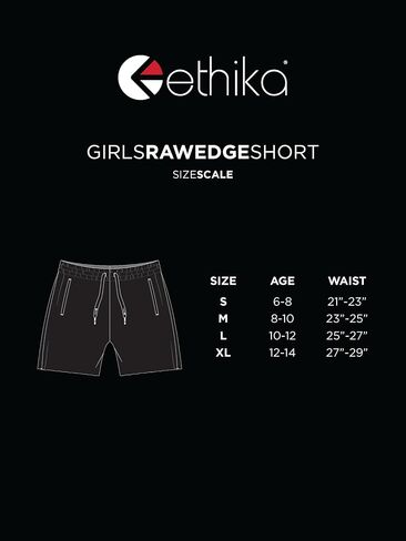 شورت Ethika للفتيات بحافة خام ناعم مع حزام خصر مطاطي لكل نشاط in Saudi Arabia