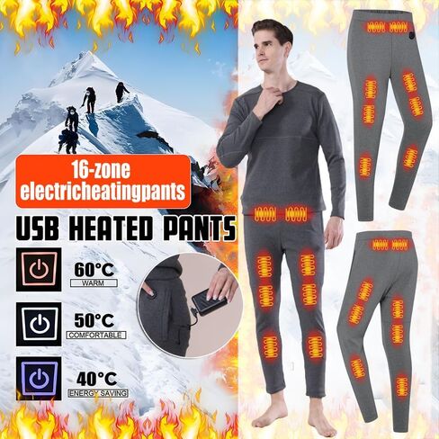 ملابس داخلية حرارية للنساء مكونة من 26 منطقة للتدفئة وأكمام طويلة، ملابس حرارية شتوية باردة للجري والتزلج S-4XL in Kuwait