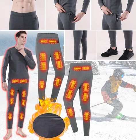 ملابس داخلية حرارية للنساء مكونة من 26 منطقة للتدفئة وأكمام طويلة، ملابس حرارية شتوية باردة للجري والتزلج S-4XL in Kuwait