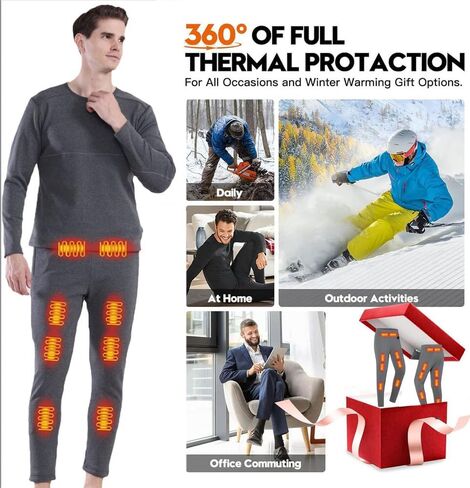 ملابس داخلية حرارية للنساء مكونة من 26 منطقة للتدفئة وأكمام طويلة، ملابس حرارية شتوية باردة للجري والتزلج S-4XL in Kuwait