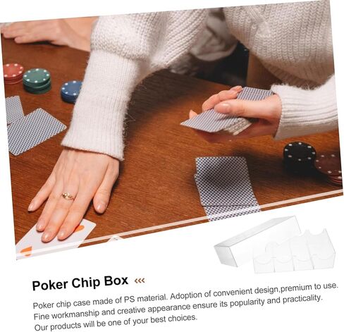 Transparent Poker Chip Storage Box Buckle Design Multi Compartment Organizer for Poker Chips and Cards Easy to Open and Carry in Saudi Arabia