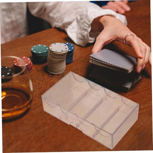 Transparent Poker Chip Storage Box Buckle Design Multi Compartment Organizer for Poker Chips and Cards Easy to Open and Carry in Saudi Arabia